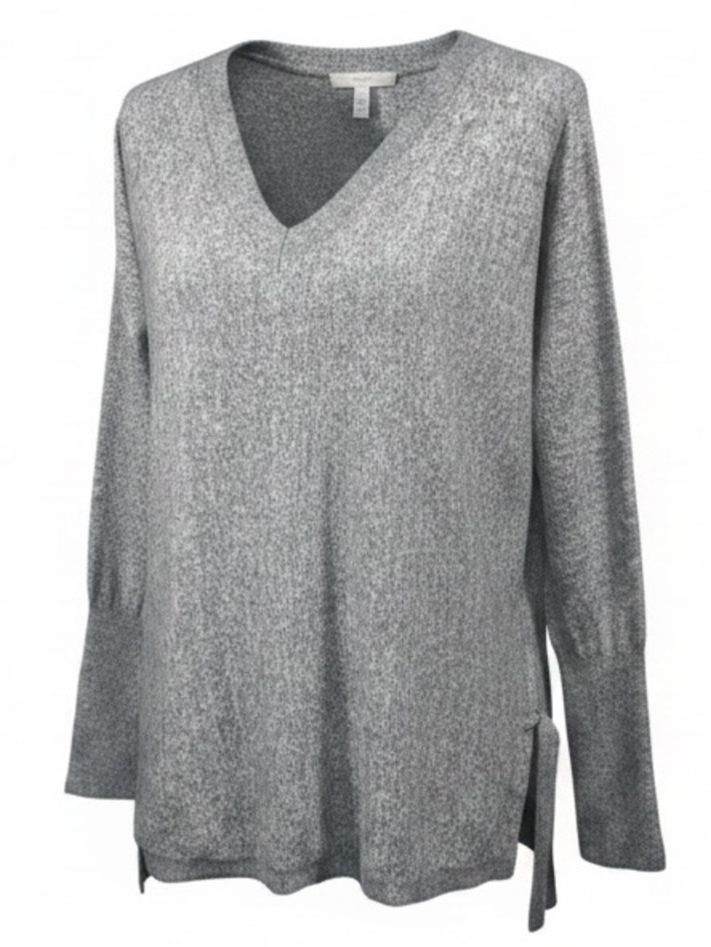 Garnet Hill Organic Cotton Side Tie Grey Sweater Womens size Medium